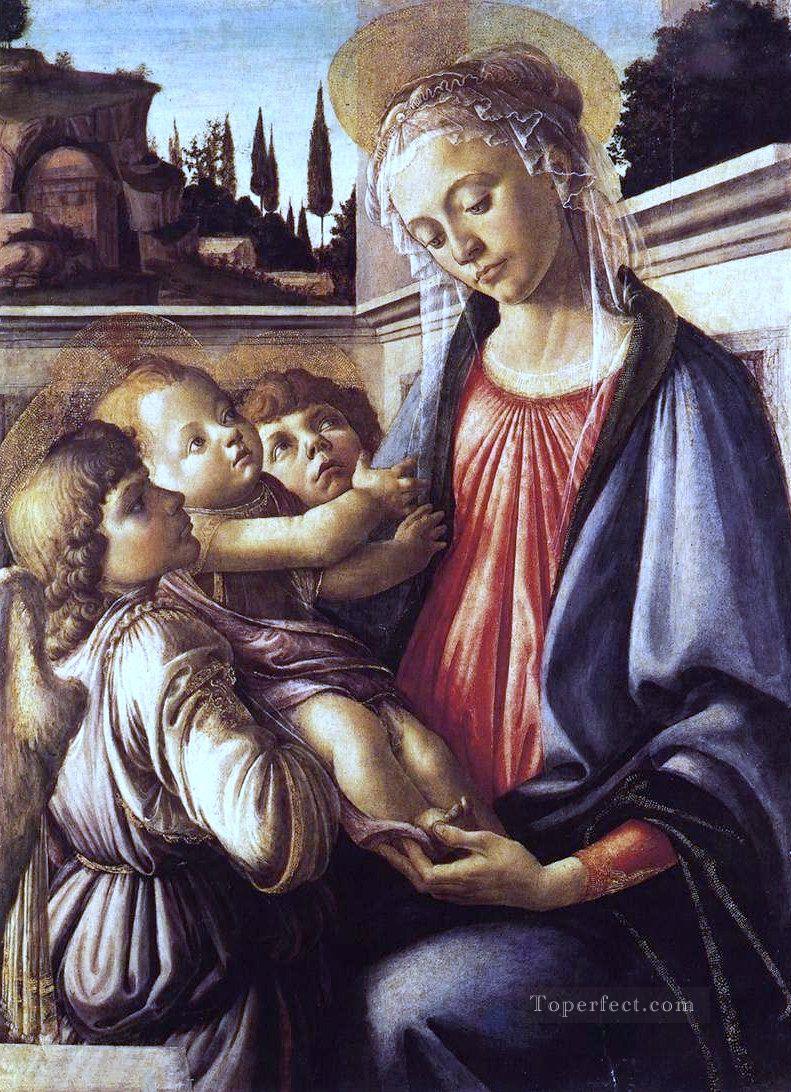 聖母子と二人の天使 サンドロ・ボッティチェリ油絵